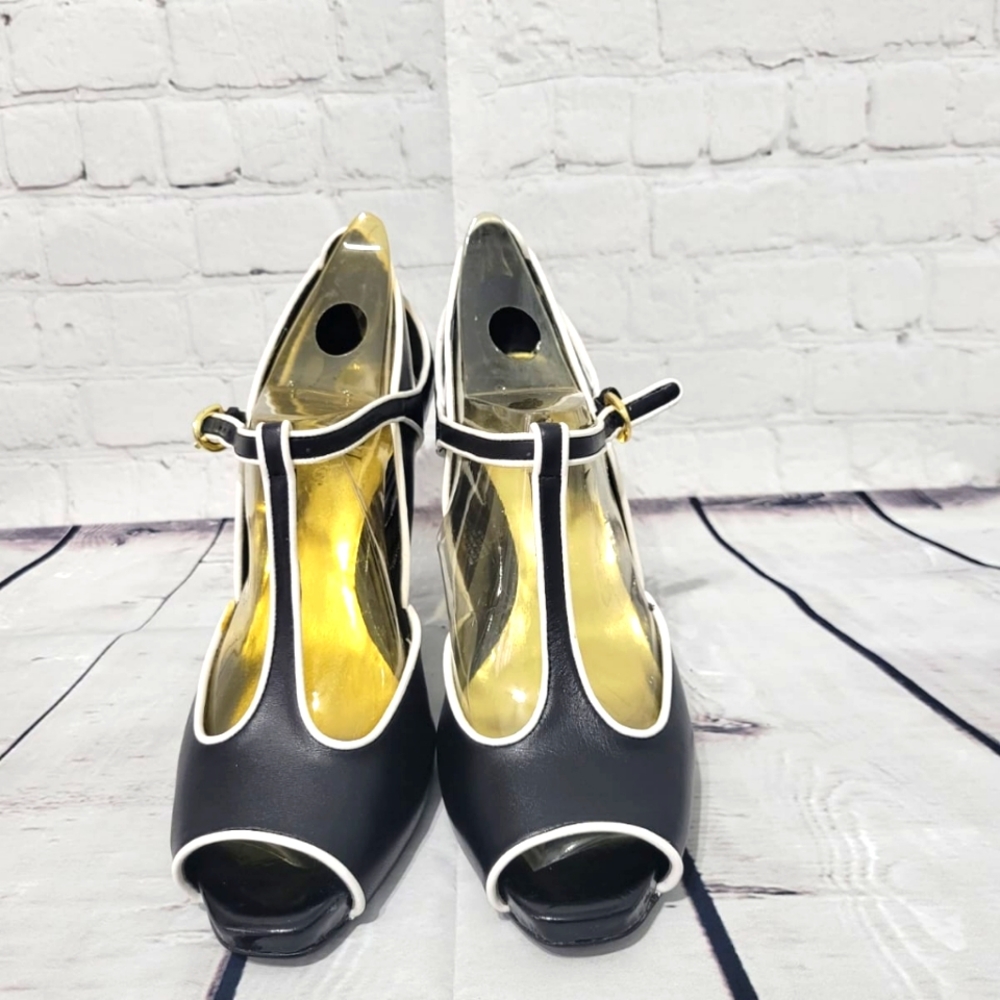 Lovely Black T-Strap Peep Toe Heel